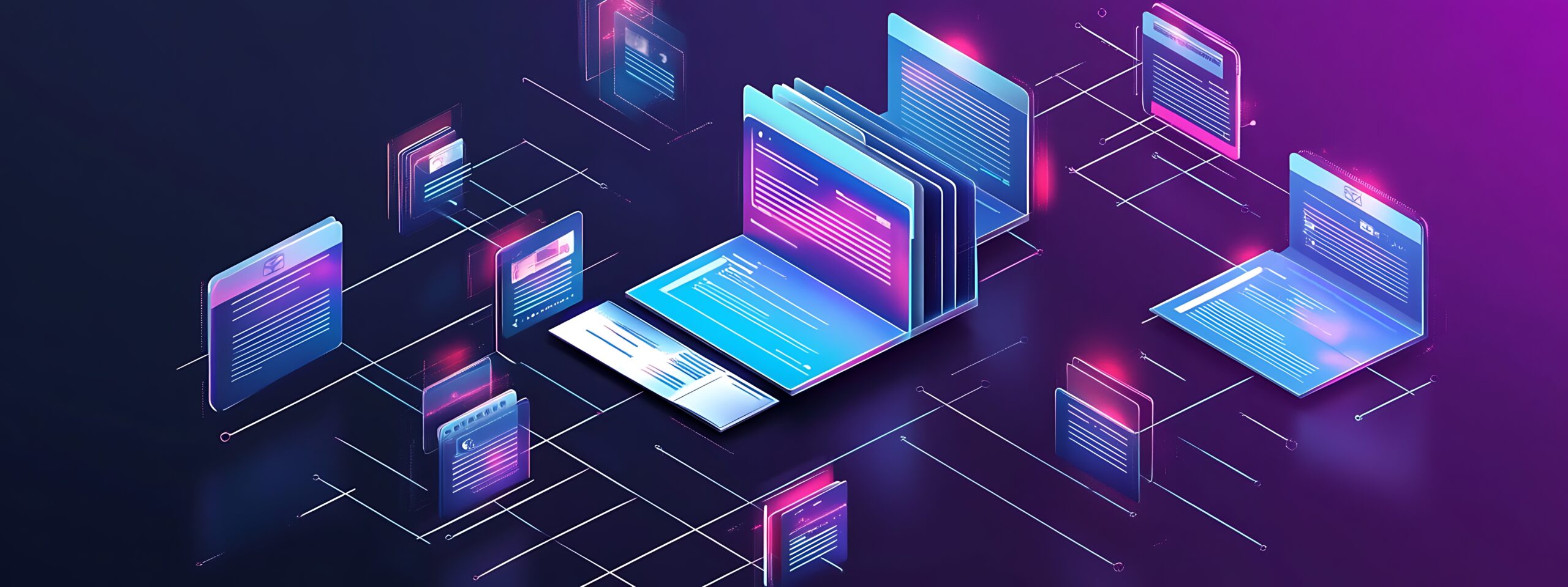 AI-powered data visualization for strategic response Digital network illustrating AI data flow and execution paths.